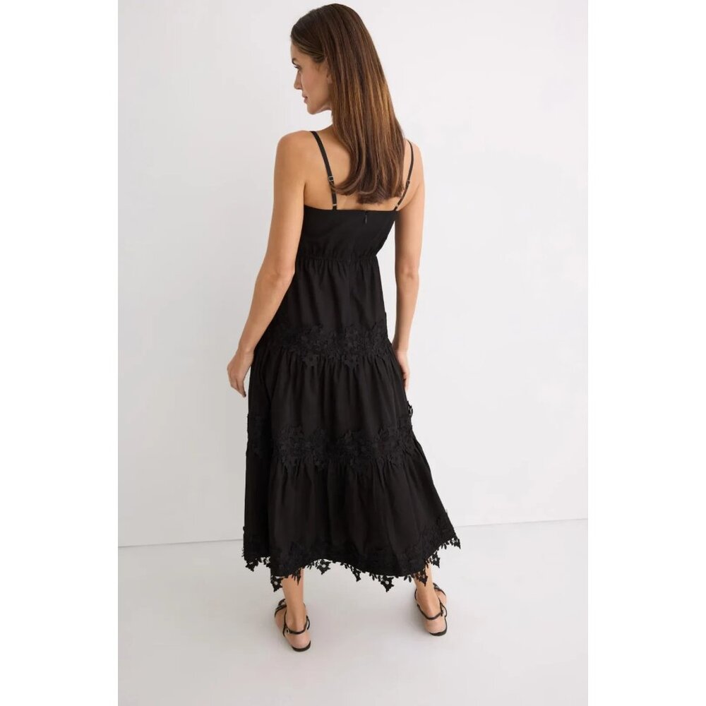 Jason Wu Lace Tiered Cotton Eyelet Midi Dress – Size L (Retail $410) - Picture 2 of 15